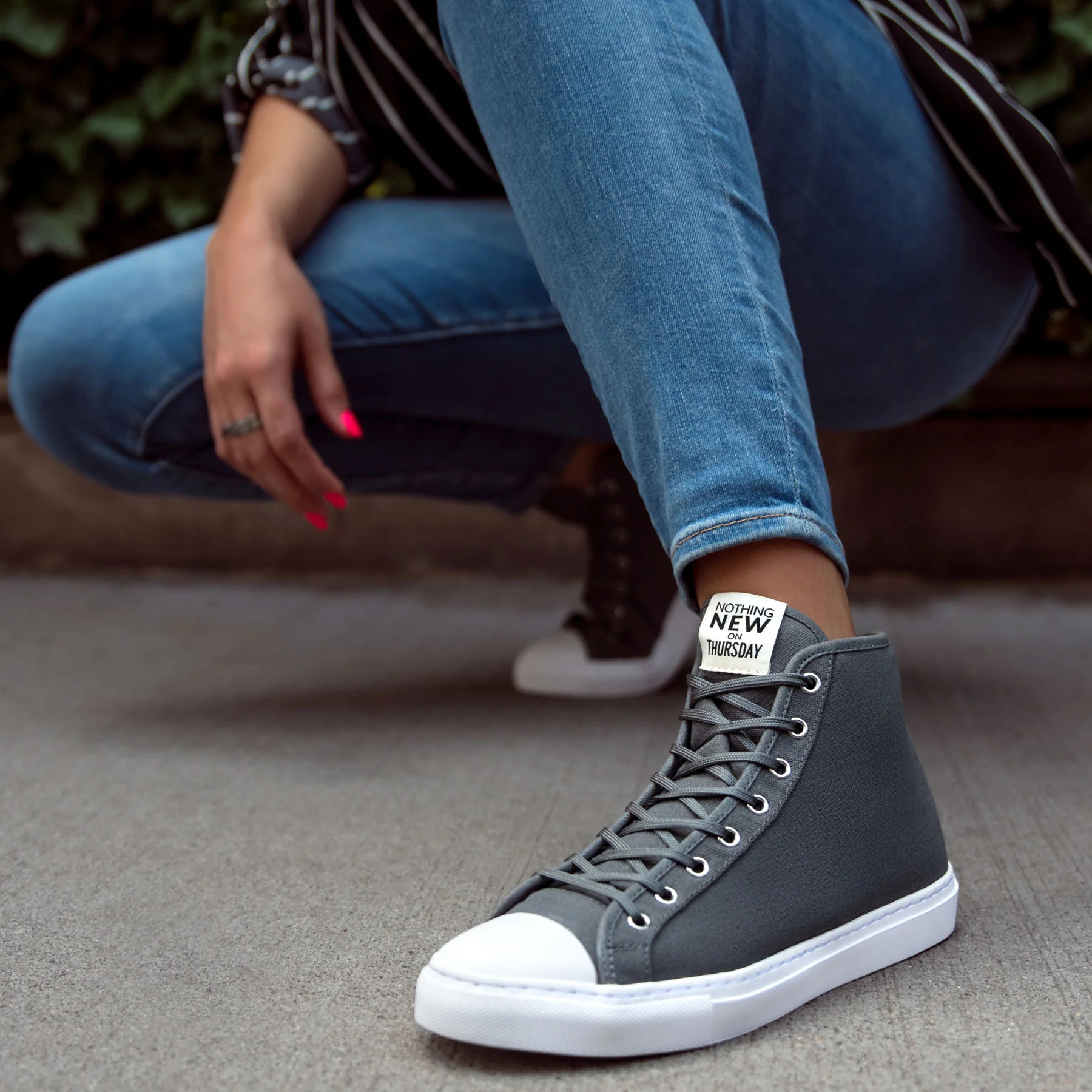 Women's Classic High Top | Grey x White - Image 6